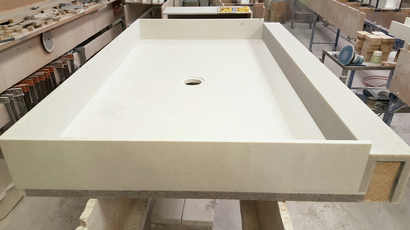 Custom shower curb pan